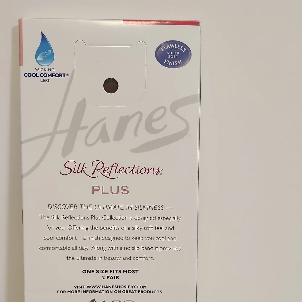 Hanes Silk Reflections Silky Sheer Plus Size Knee Highs Lot Of 2 Barely‎ There